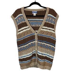Vintage Pendleton Knockabouts Sweater Vest L Southwestern Geometric 1980s-90s